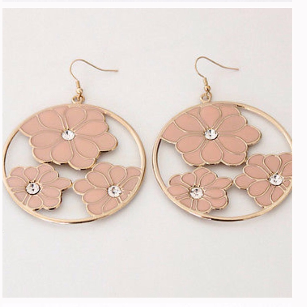 Statement Floral and Crystal Earrings - Picture 2 of 5